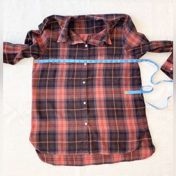 Sundry Flannel Button Down Plaid Top - Picture 6 of 11